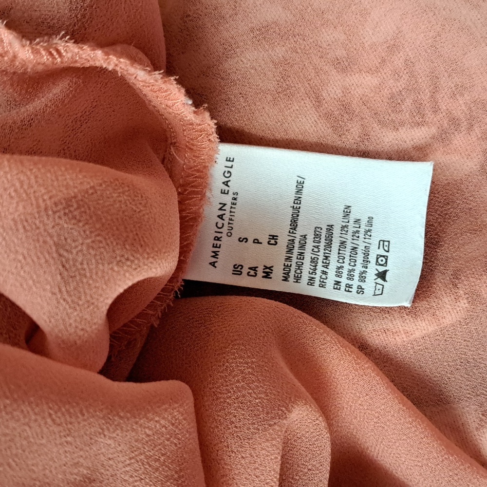 American Eagle cotton linen pull on a line skater mini skirt floral print szS - Picture 9 of 10